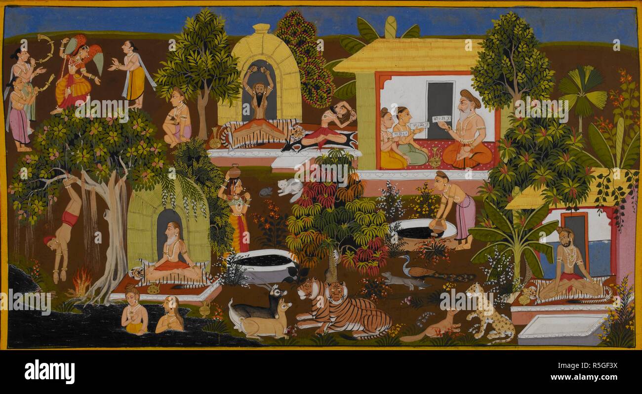 On his tour of the kingdom Visvamitra discovers the hermitage of the