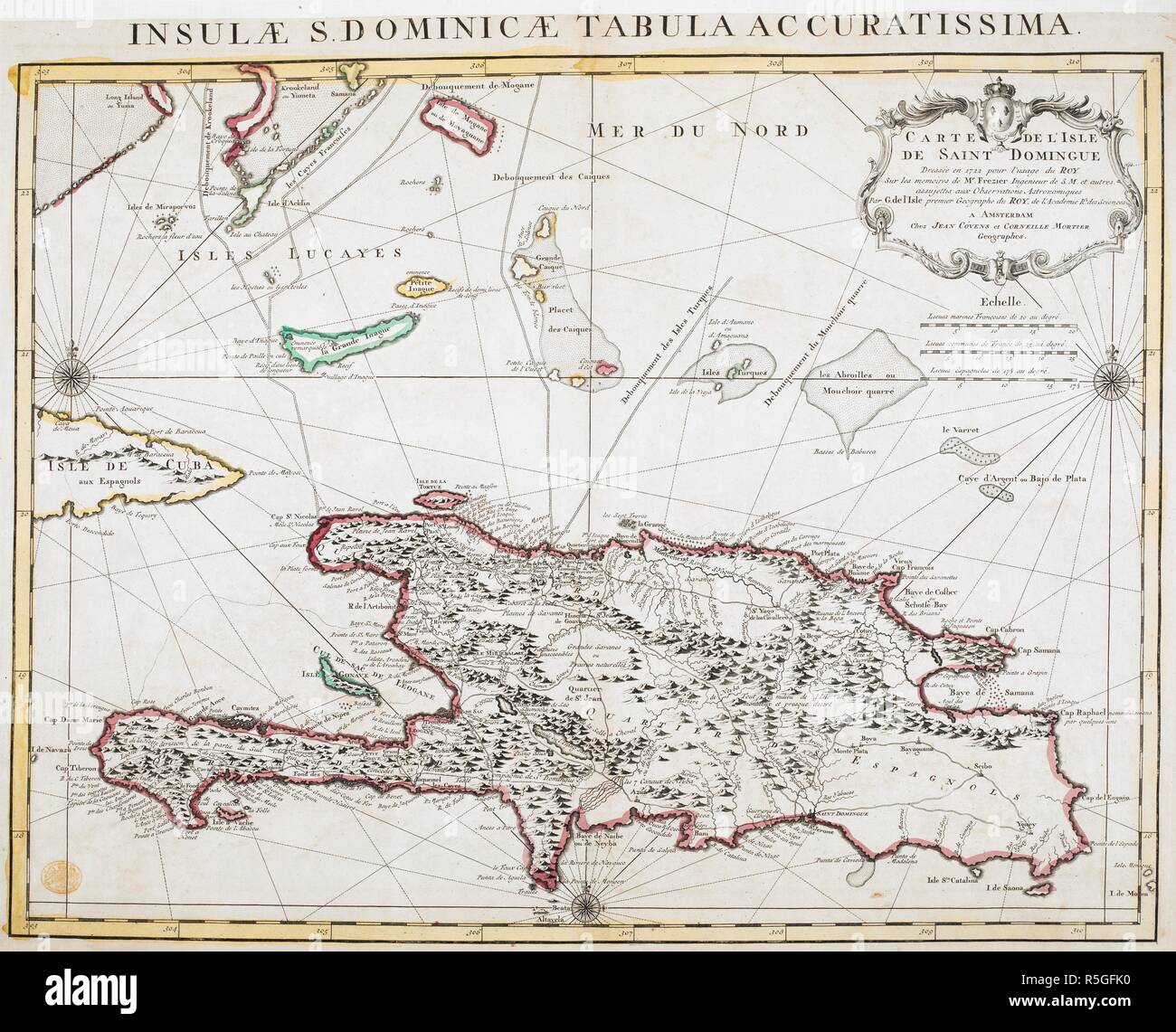 An 18th century map of Hispaniola. SaintDomingue (known as Saint