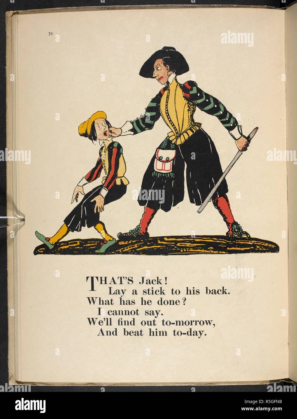 That's Jack! Lay a stick to his back ...'. Nursery Rhymes, with pictures by  C. L. Fraser. London : T. C. & E. C. Jack, [1919]. Source: 12800.ddd.31  page 32. Author: Fraser, Claud Lovat Stock Photo - Alamy