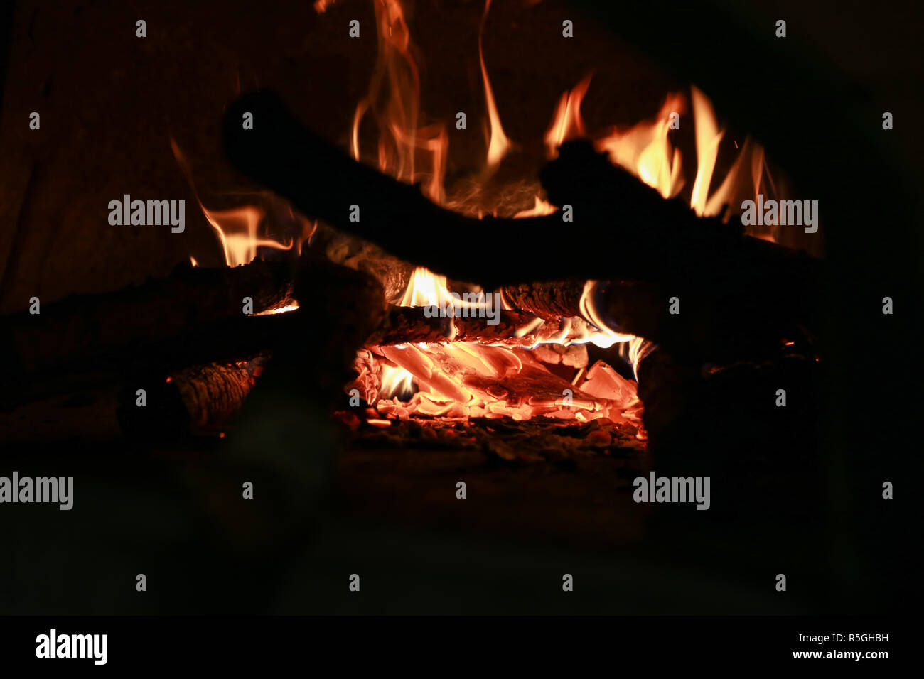 wood that burns in the oven Stock Photo