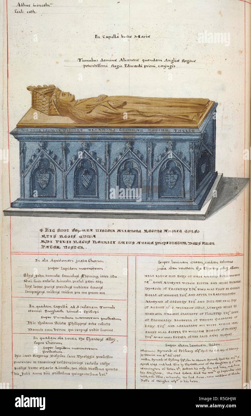 Drawing of the tomb of Eleanor of Castile [d.1290], queen of Edward I ...