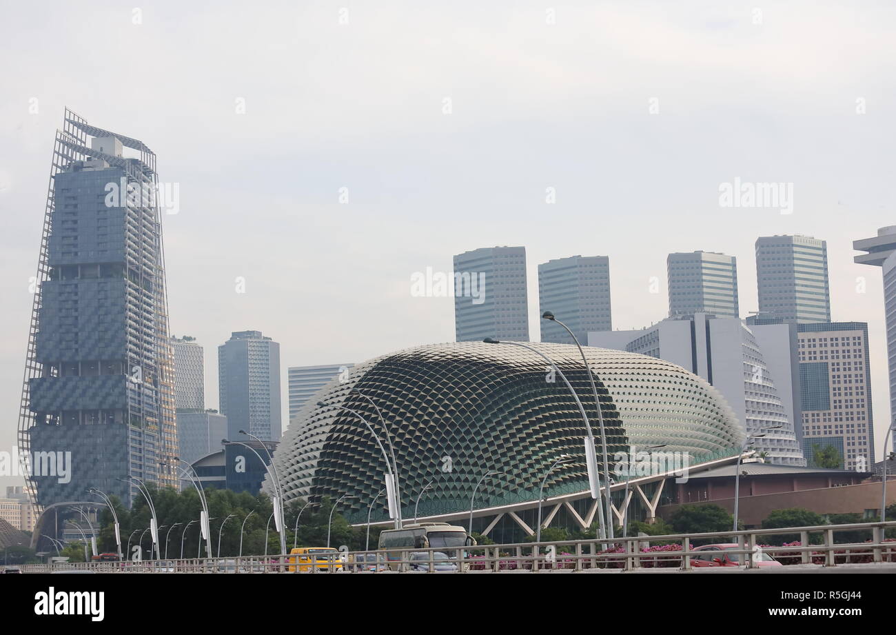 Singapore downtown esplanade theater skyscraper hi-res stock ...