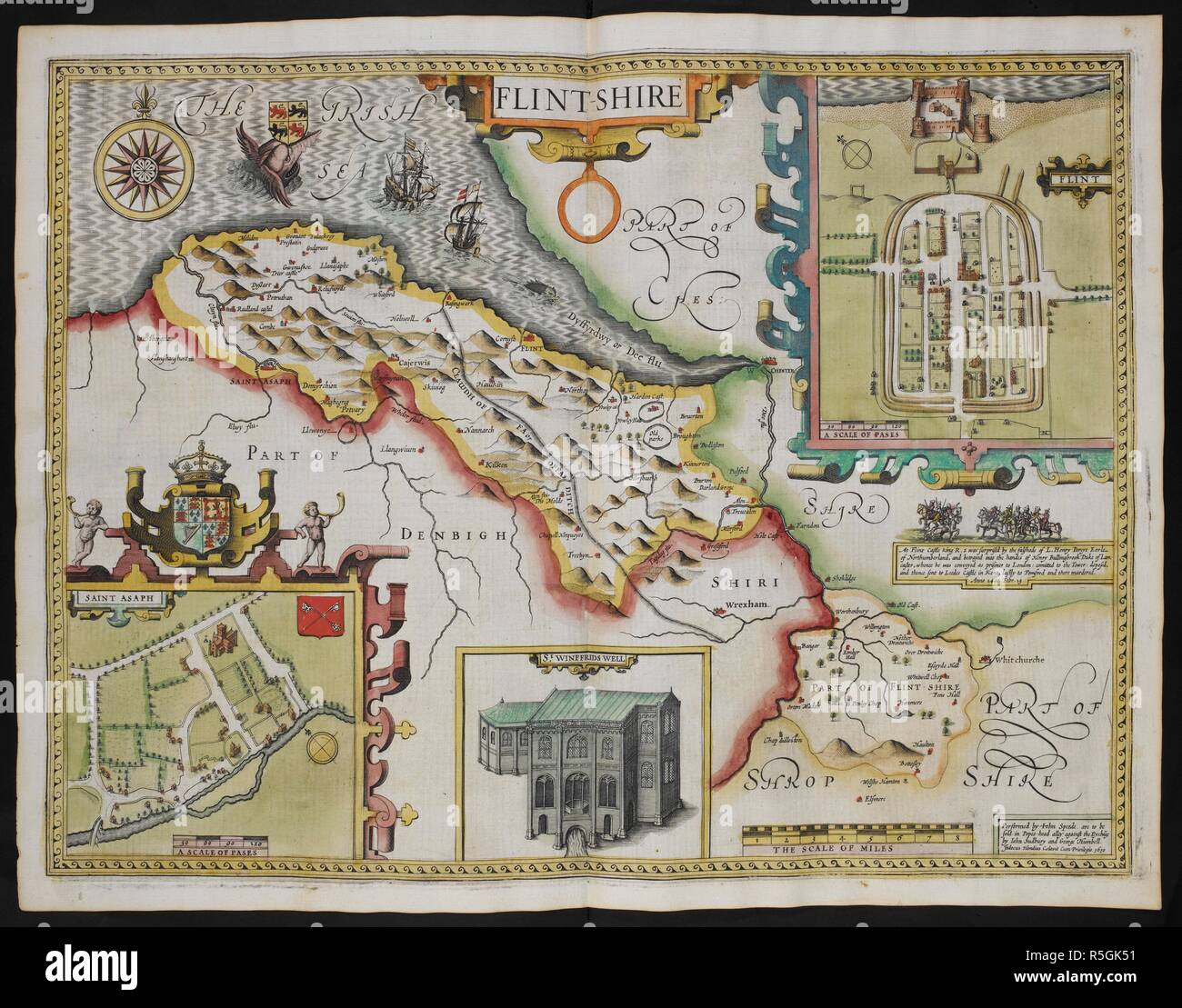 Details about  / OLD MAP OF FLINTSHIRE 1611 BY JOHN SPEED 24/" x 16/" PHOTOGRAPHIC PRINT