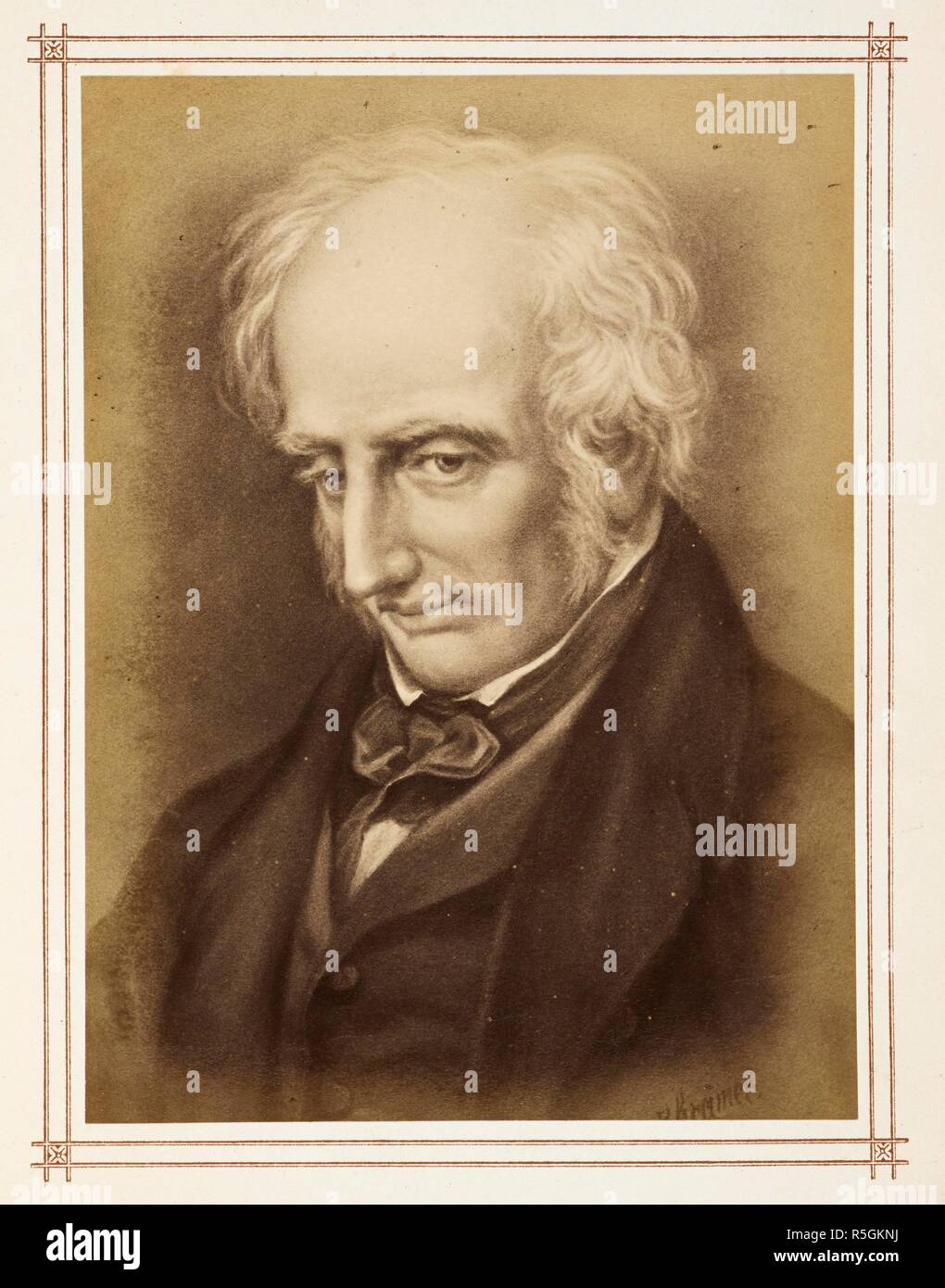 William Wordsworth (7 April 1770 â€“ 23 April 1850) was a major English Romantic poet. . English poets. Twelve essays ... With twelve portraits. London : Frederick Bruckmann, 1876. Source: 1560/4193 plate opposite page 134. Author: Gostick, Joseph. Stock Photo