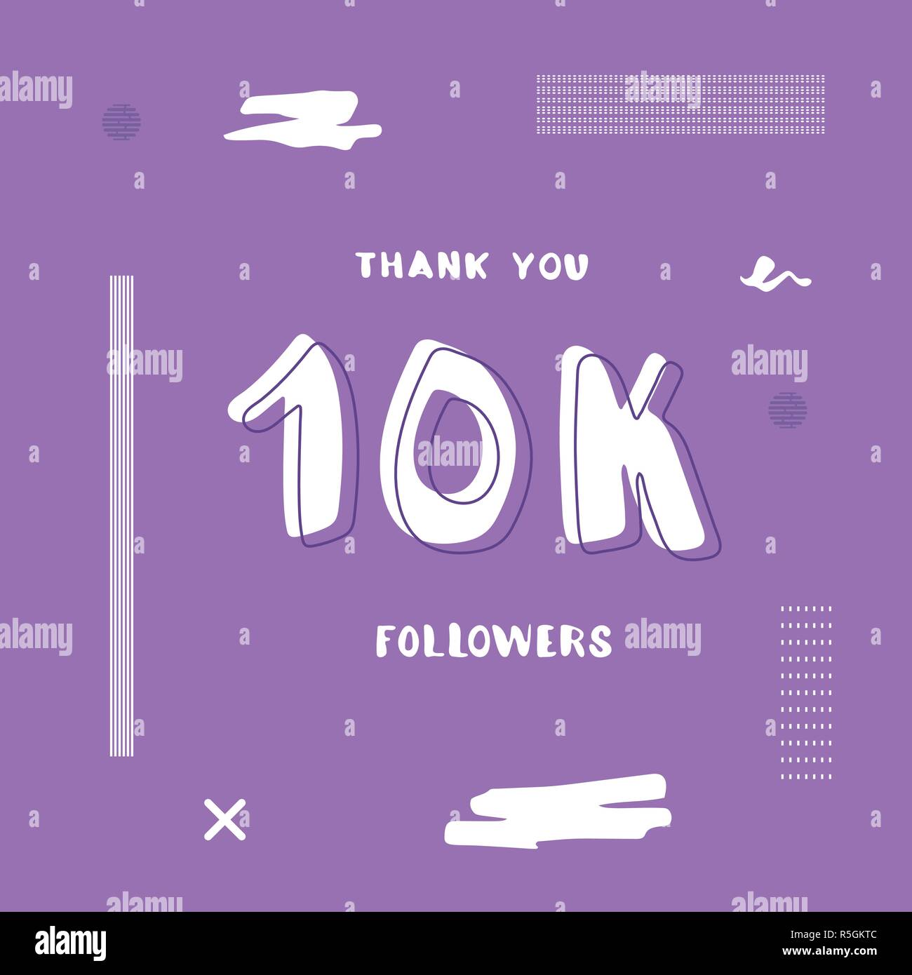 10k followers thank you social media template. Geometric flat card for ...