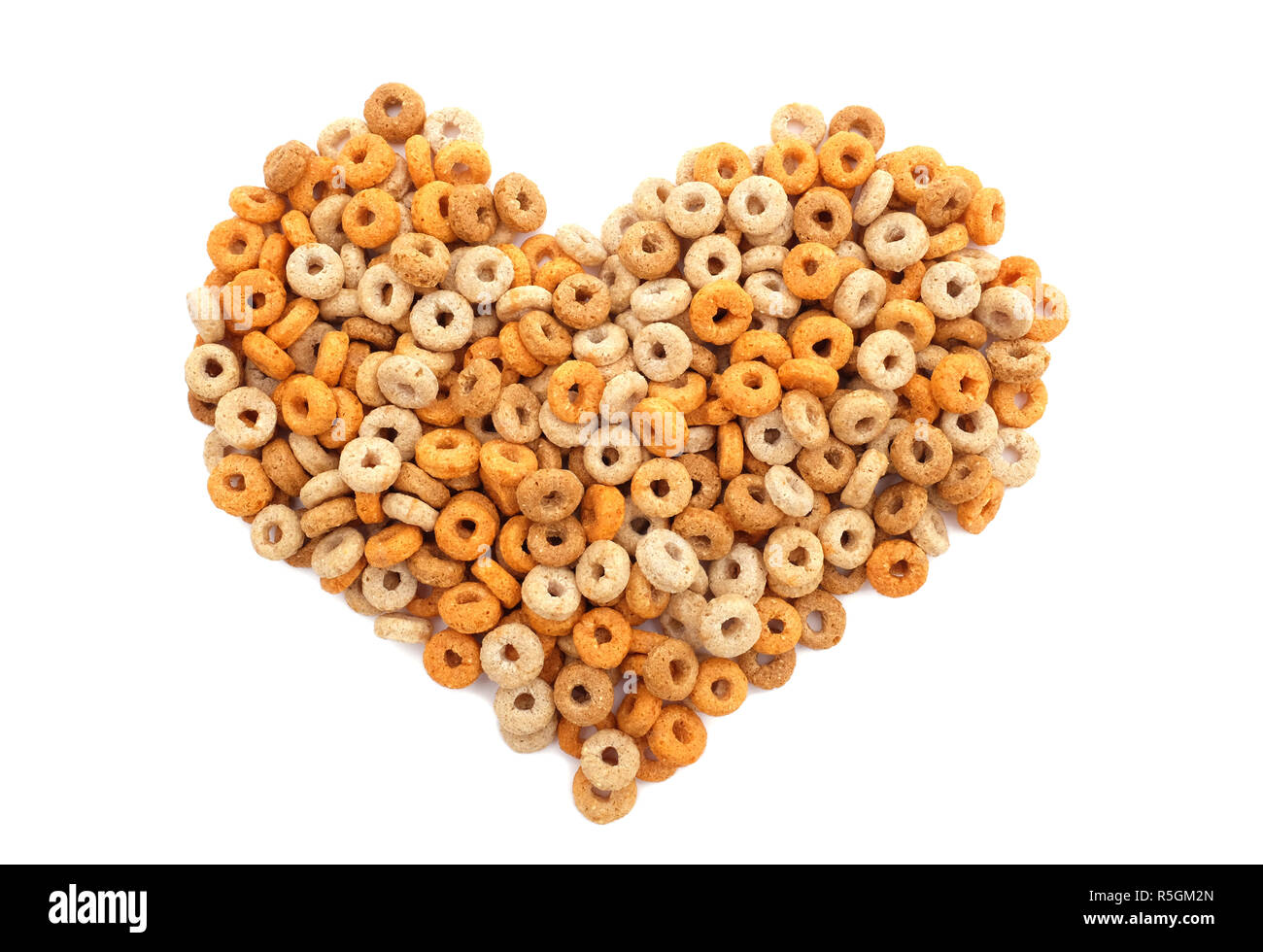 Multigrain hoops breakfast cereal heart Stock Photo Alamy