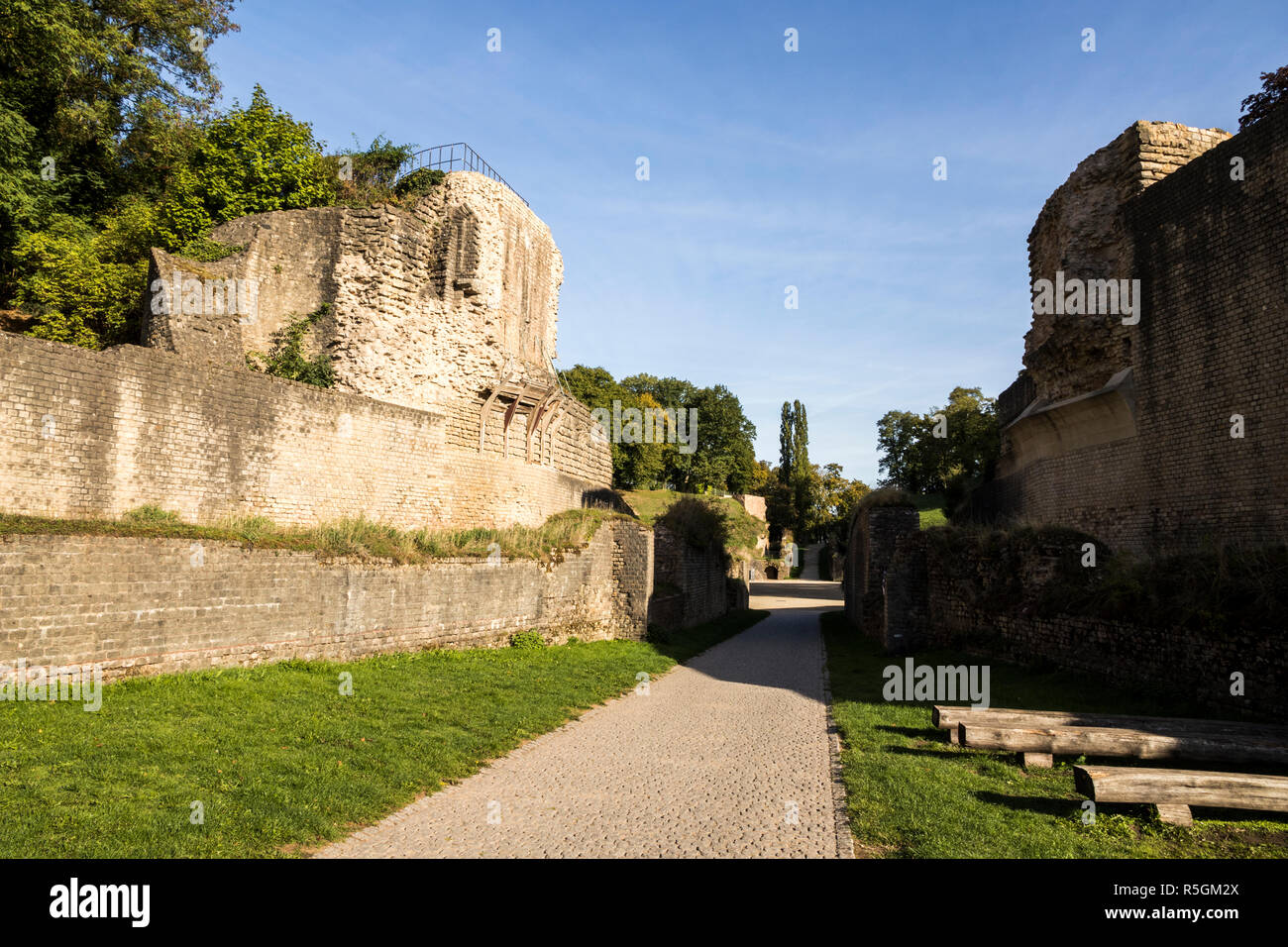 Trier, Germany. The Trier Amphitheater, a large Roman amphitheater from the ancient city of Augusta Treverorum. A World Heritage Site since 1986 Stock Photo