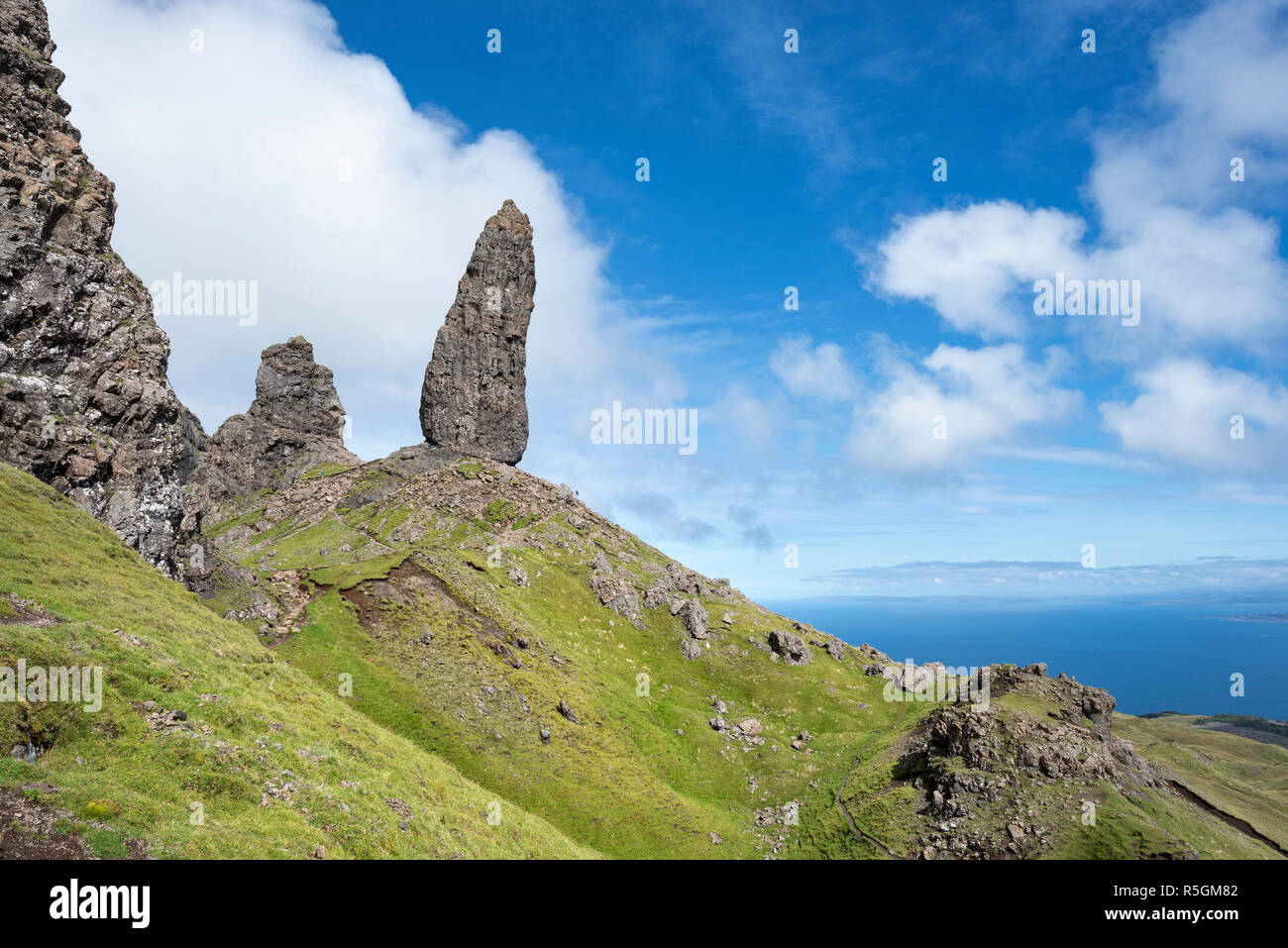 Rock Needle Old Man of Storr, Isle of Skye, Scotland, Great Britain Stock Photo