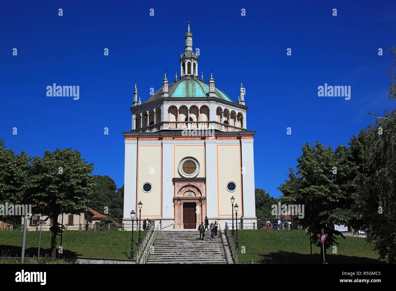 Church Chiesa del Santissimo Nome di Maria, Crespi d&#39;Adda, Lombardy, Italy Stock Photo