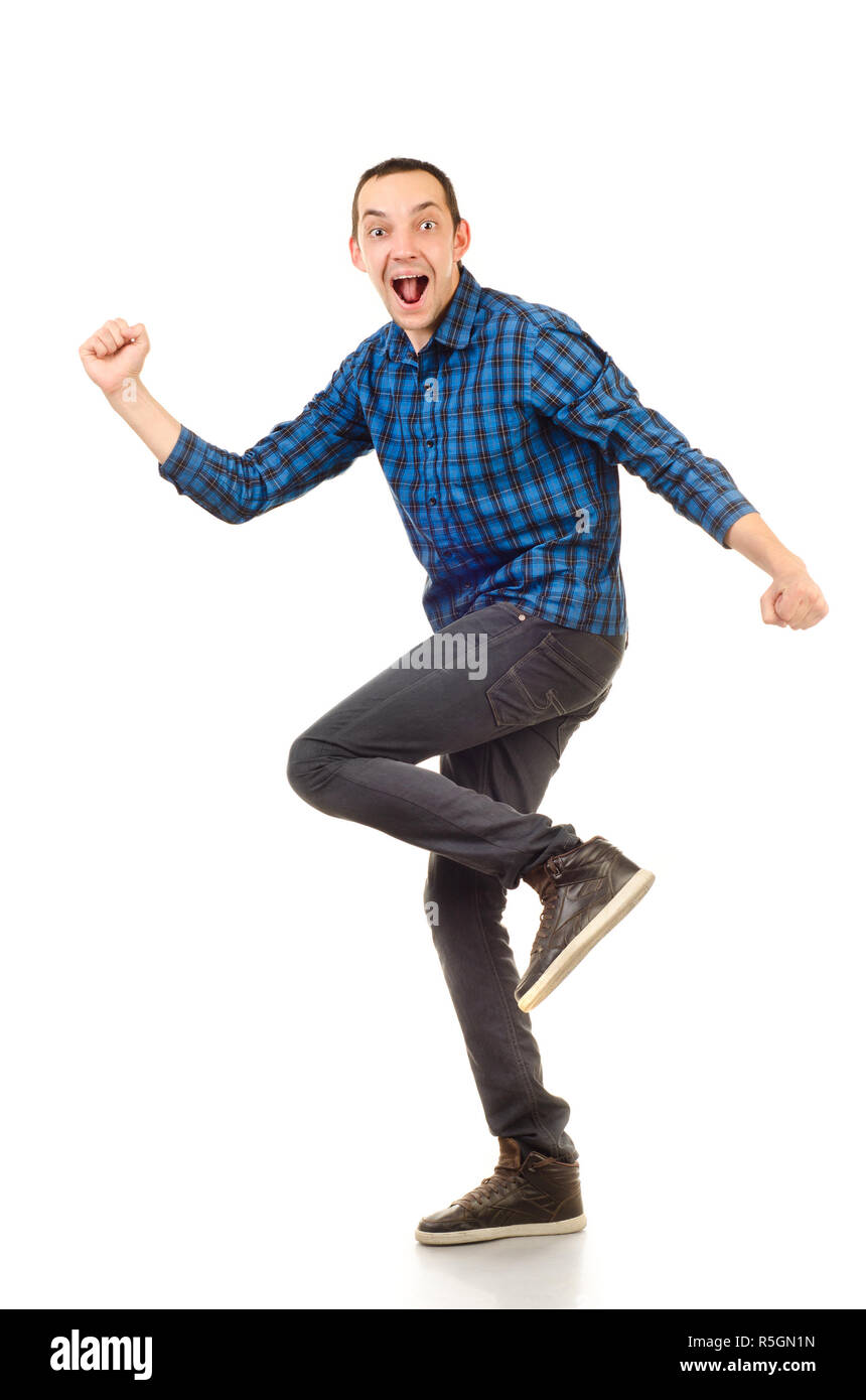 young man isolated on a white background Stock Photo - Alamy