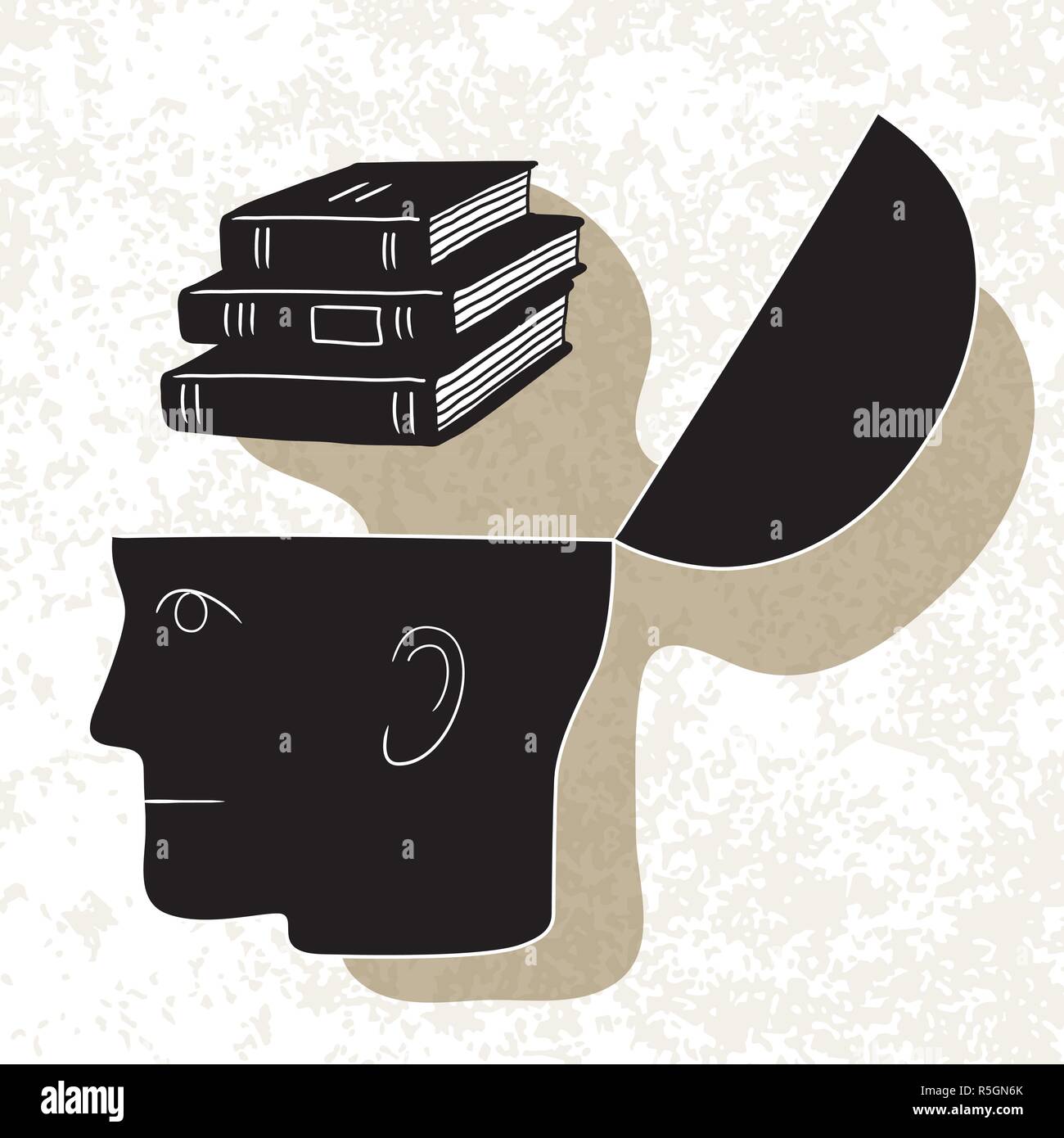 Symbolic drawing of head and knowledge with culture Stock Vector Image ...