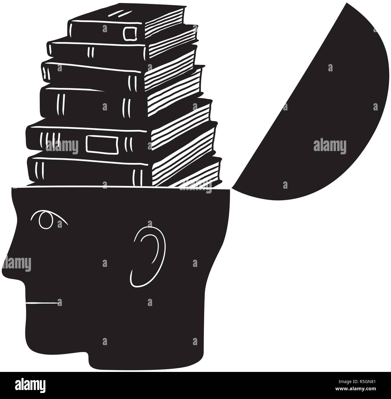 Symbolic drawing of head and knowledge with culture Stock Vector Image ...