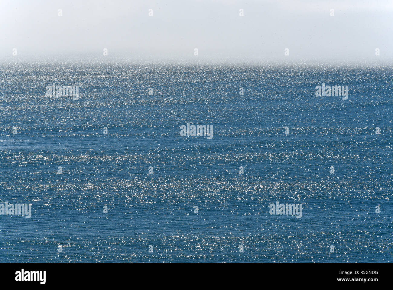 Lake fog over the sea, Ancud, Chiloe, Patagonia, Chile Stock Photo