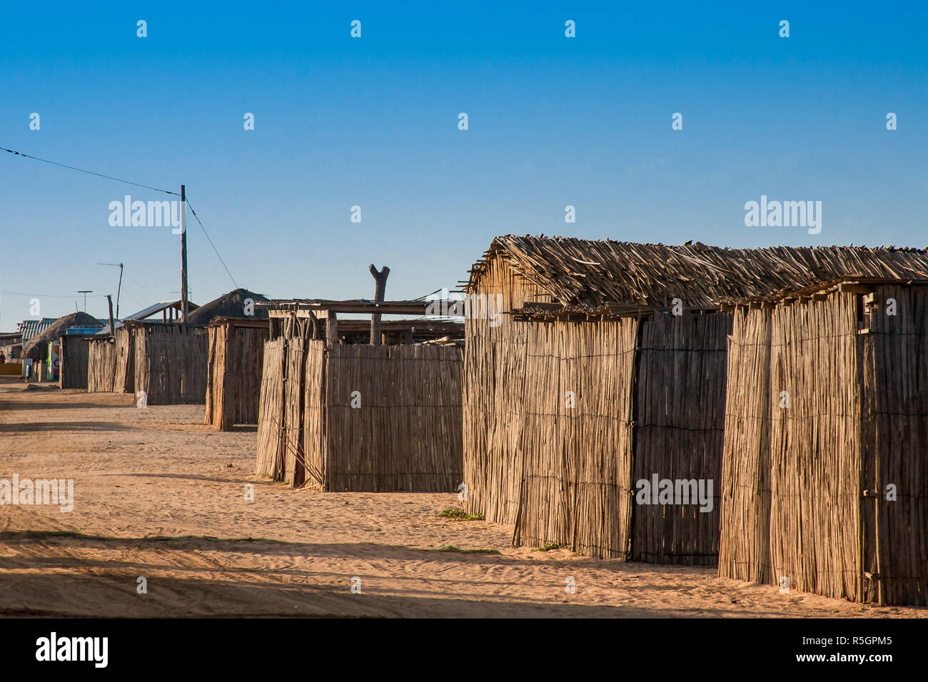 Traditional guadua wood houses at La Guajira, Colombia Stock Photo