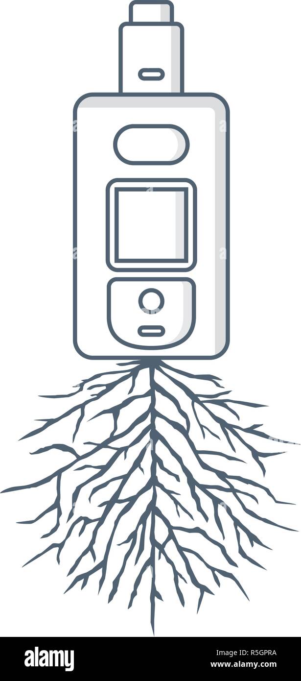 electric cigarette vapor root theme vector art Stock Vector