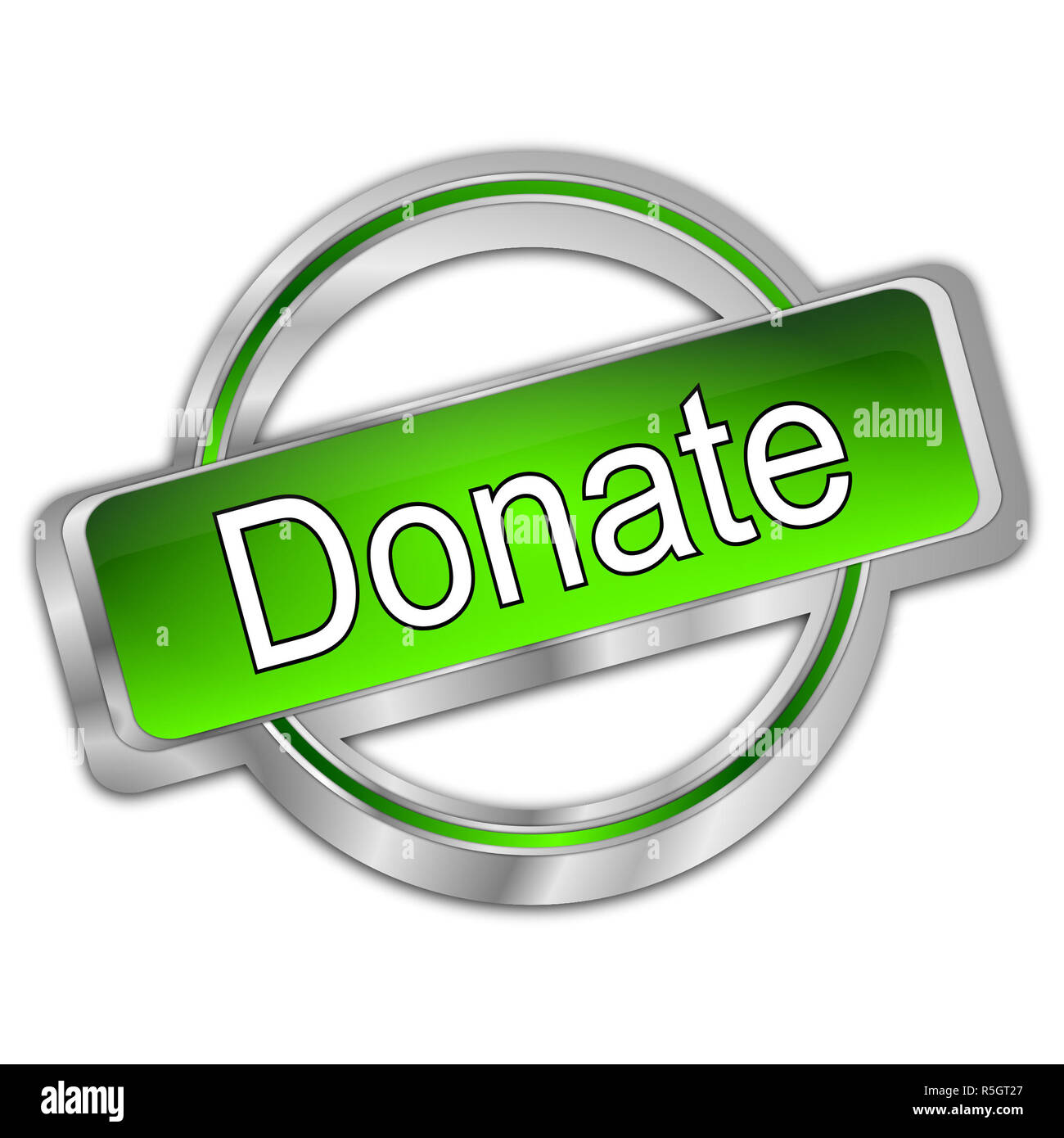 decorative green Donate Button â€“ 3D illustration Stock Photo