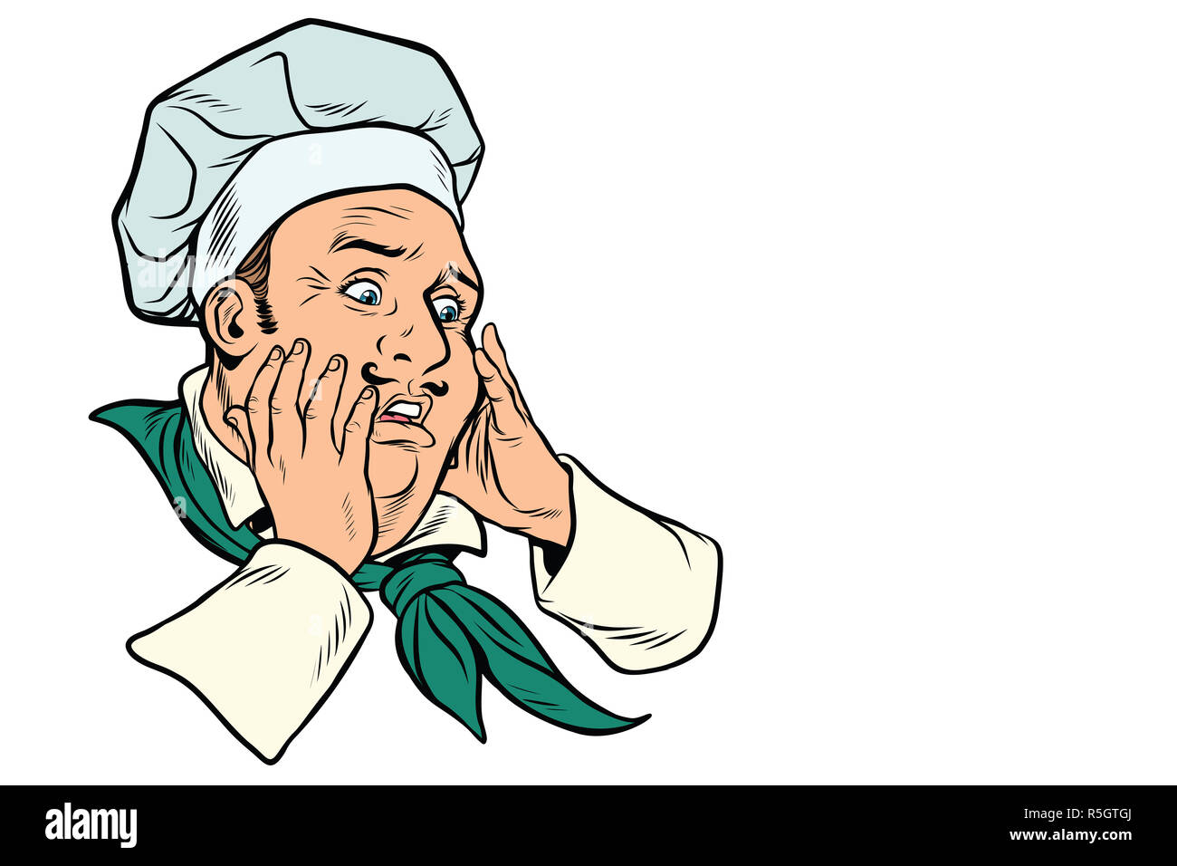 male cook scared gesture Stock Photo