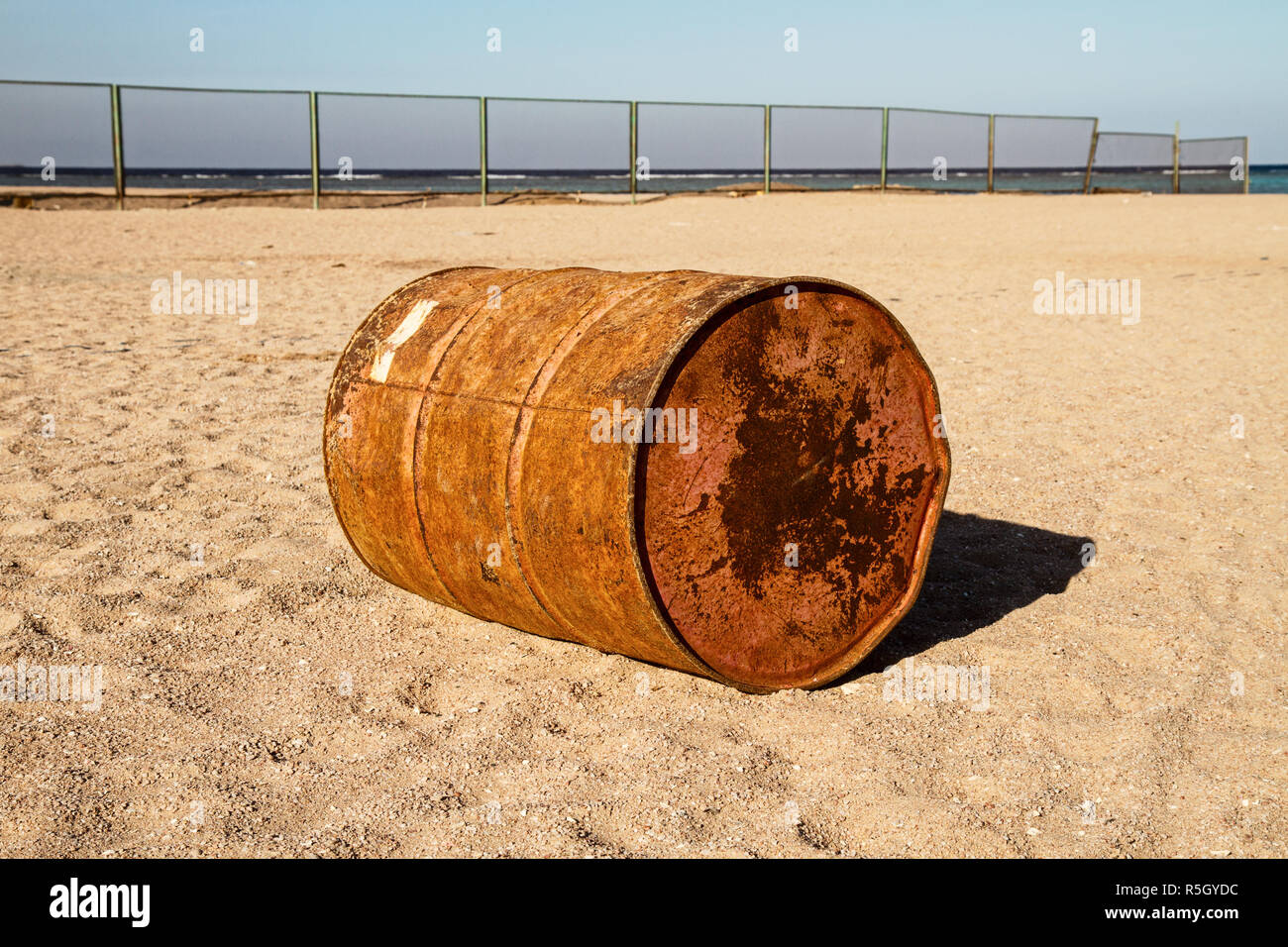 empty oil barrel Stock Photo