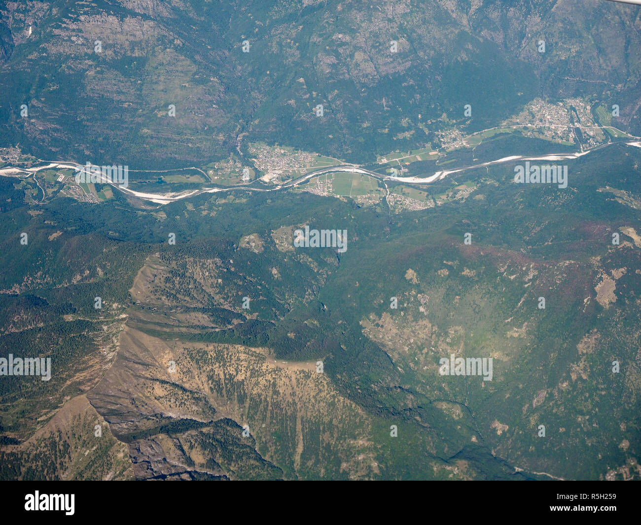 Aerial view of Swiss Alps Stock Photo - Alamy