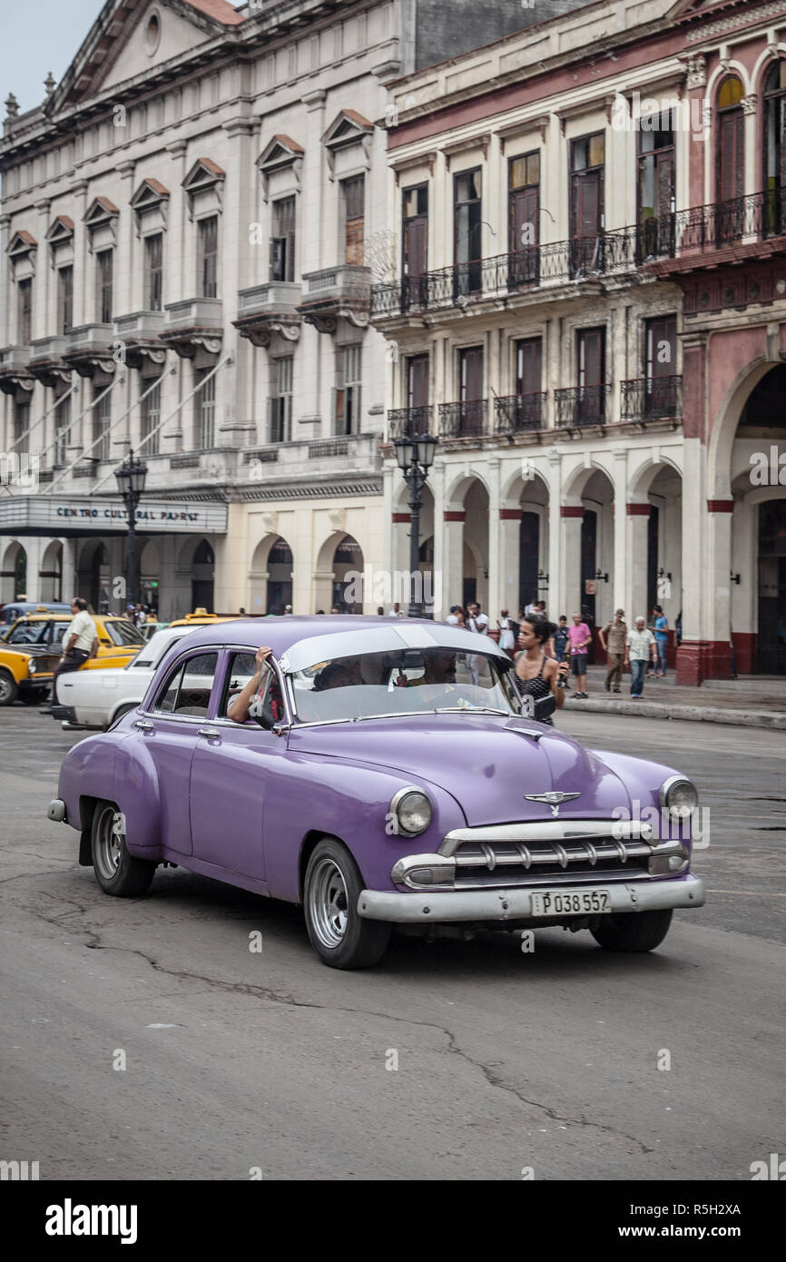 Classic Car in Cuba Stock Photo