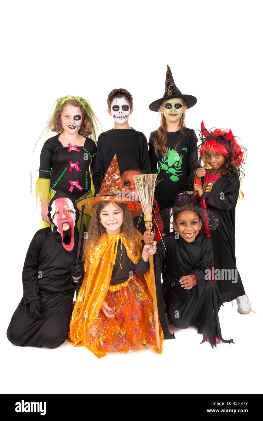 Kids in Halloween costumes Stock Photo Alamy