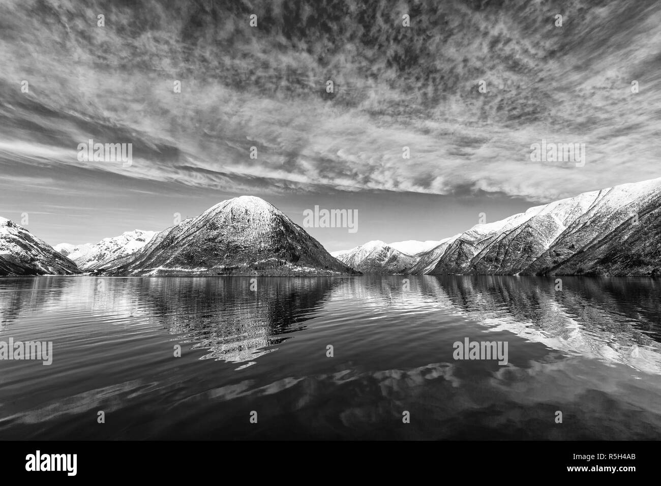 Beautiful view in norway Black and White Stock Photos & Images - Alamy