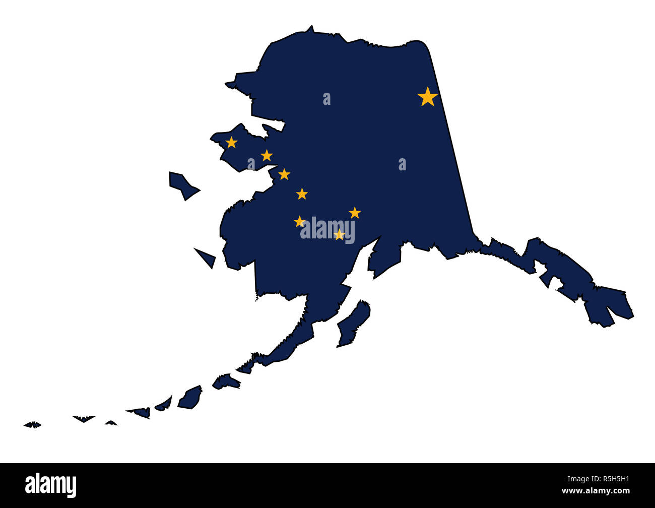 Alaska State Outline Map and Flag Stock Photo Alamy