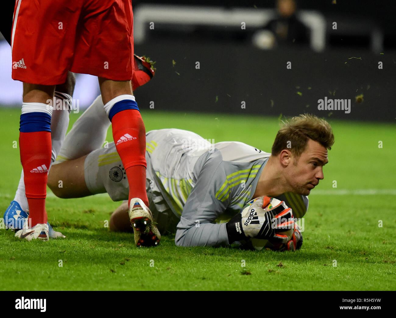 Leipzig, Germany - November 15, 2018. Germany national team goalkeeper Manuel Neuer making a save during international friendly Germany vs Russia in L Stock Photo