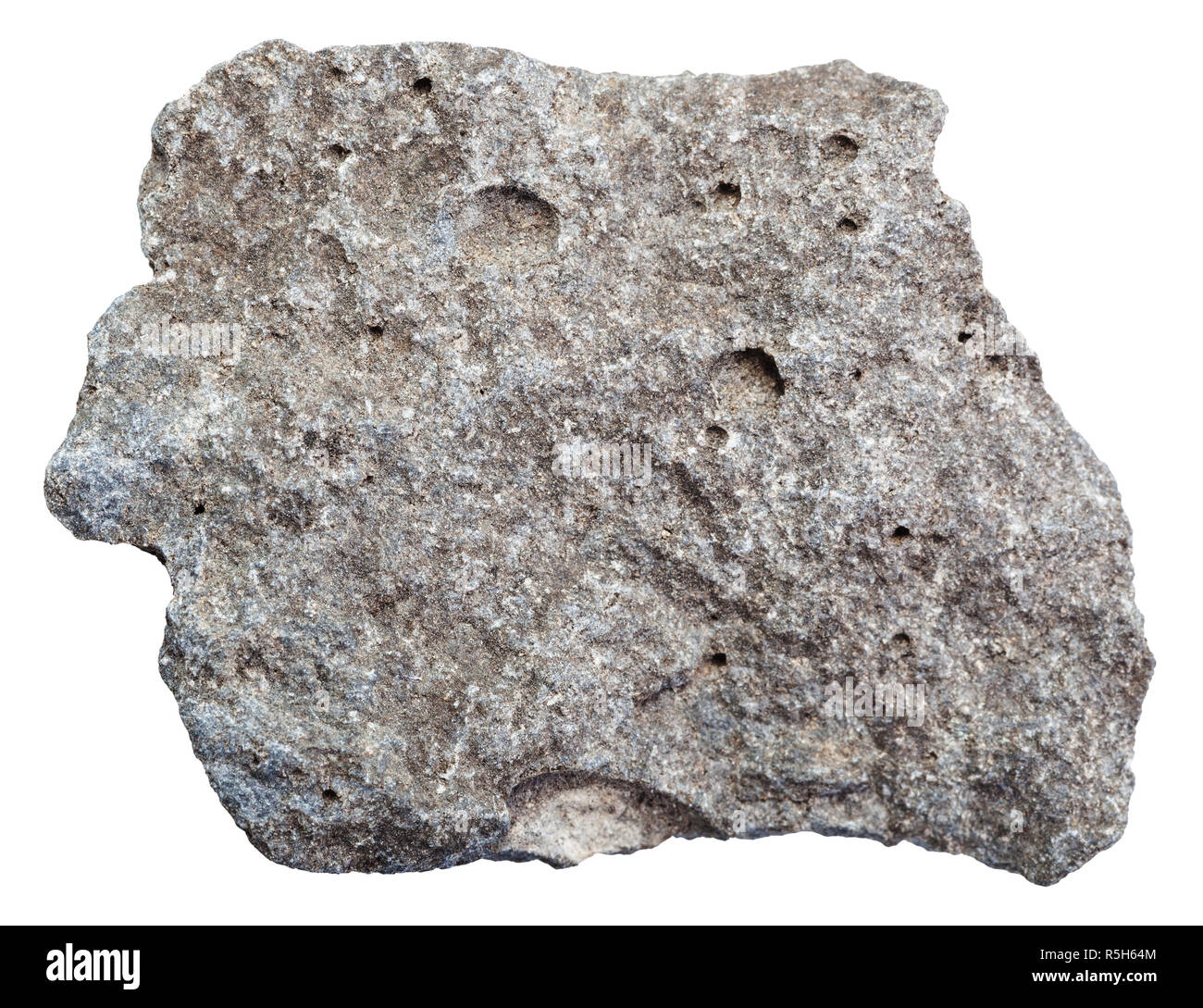 raw porous basalt stone isolated Stock Photo