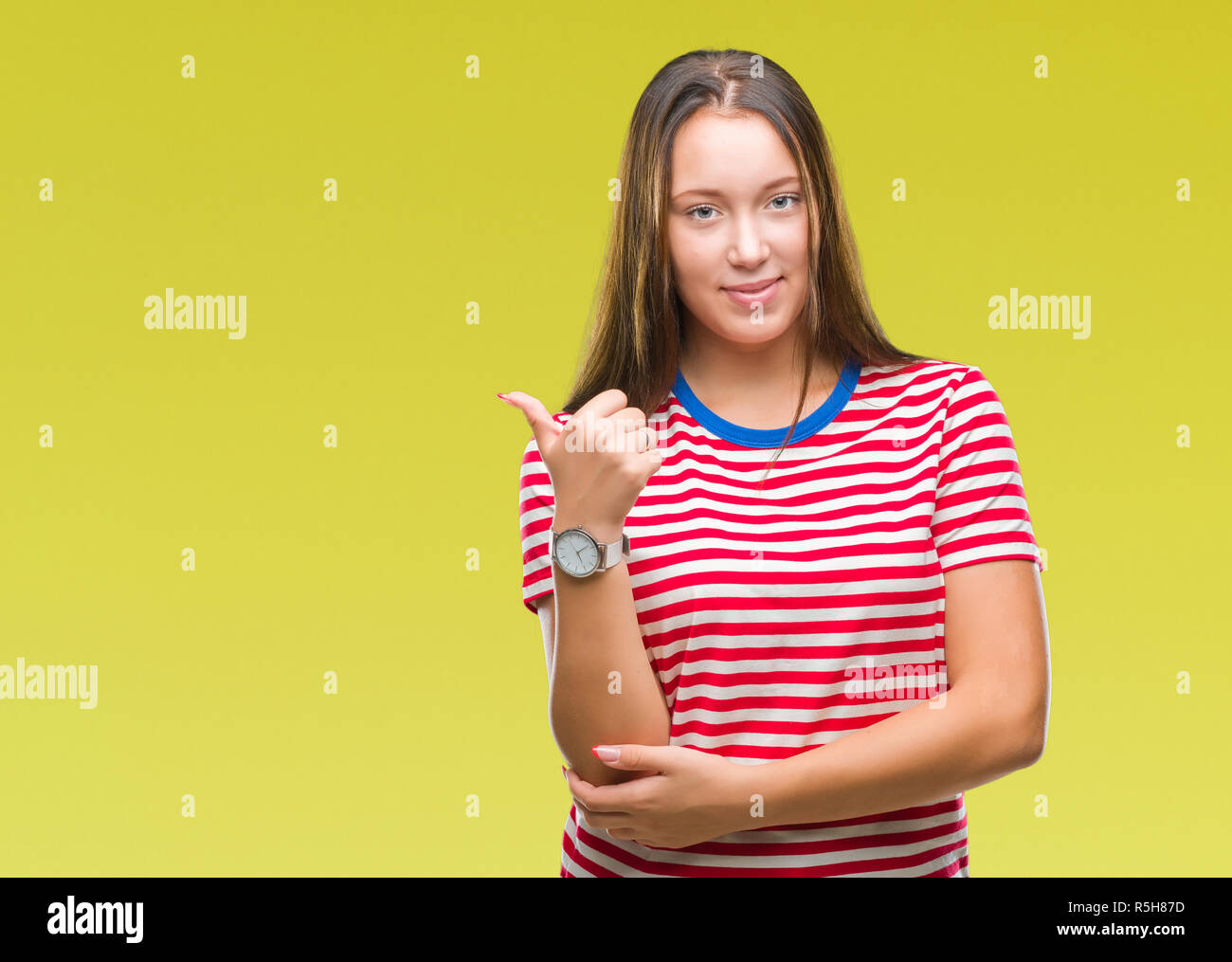 Young caucasian beautiful woman over isolated background smiling with ...