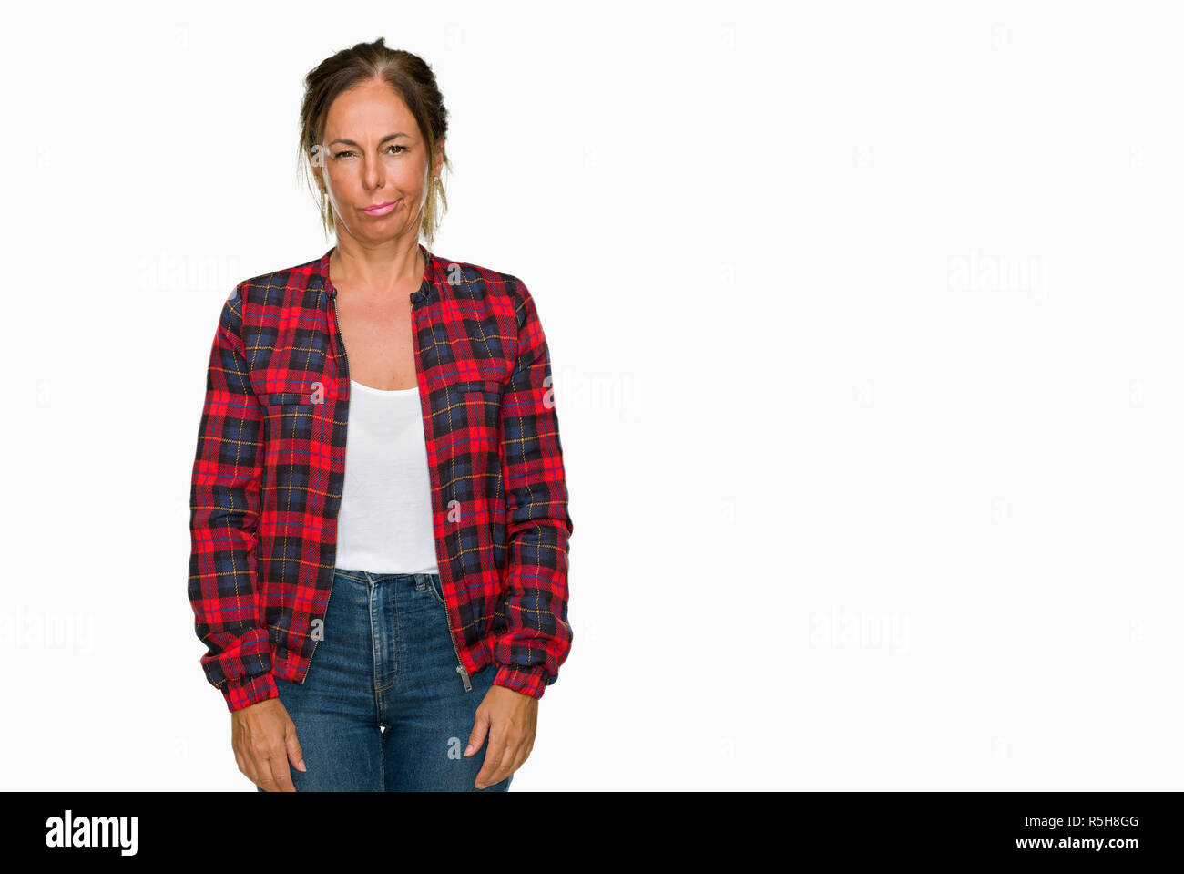 Middle age woman frown Cut Out Stock Images Pictures Alamy