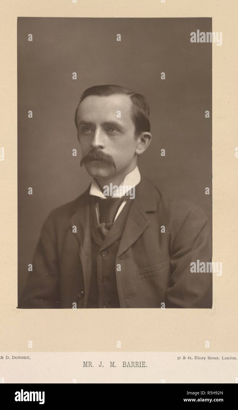 Sir James Matthew Barrie (1860-1937). Scottish novelist and dramatist. Creator of 'Peter Pan'. Portrait. The Cabinet Portrait Gallery. Photographs by W. & D. Downey. [With descriptive letterpress.]. Cassell & Co.: London, 1890-94. Source: 10803.h.9 volume 3, plate 14. Language: English. Stock Photo