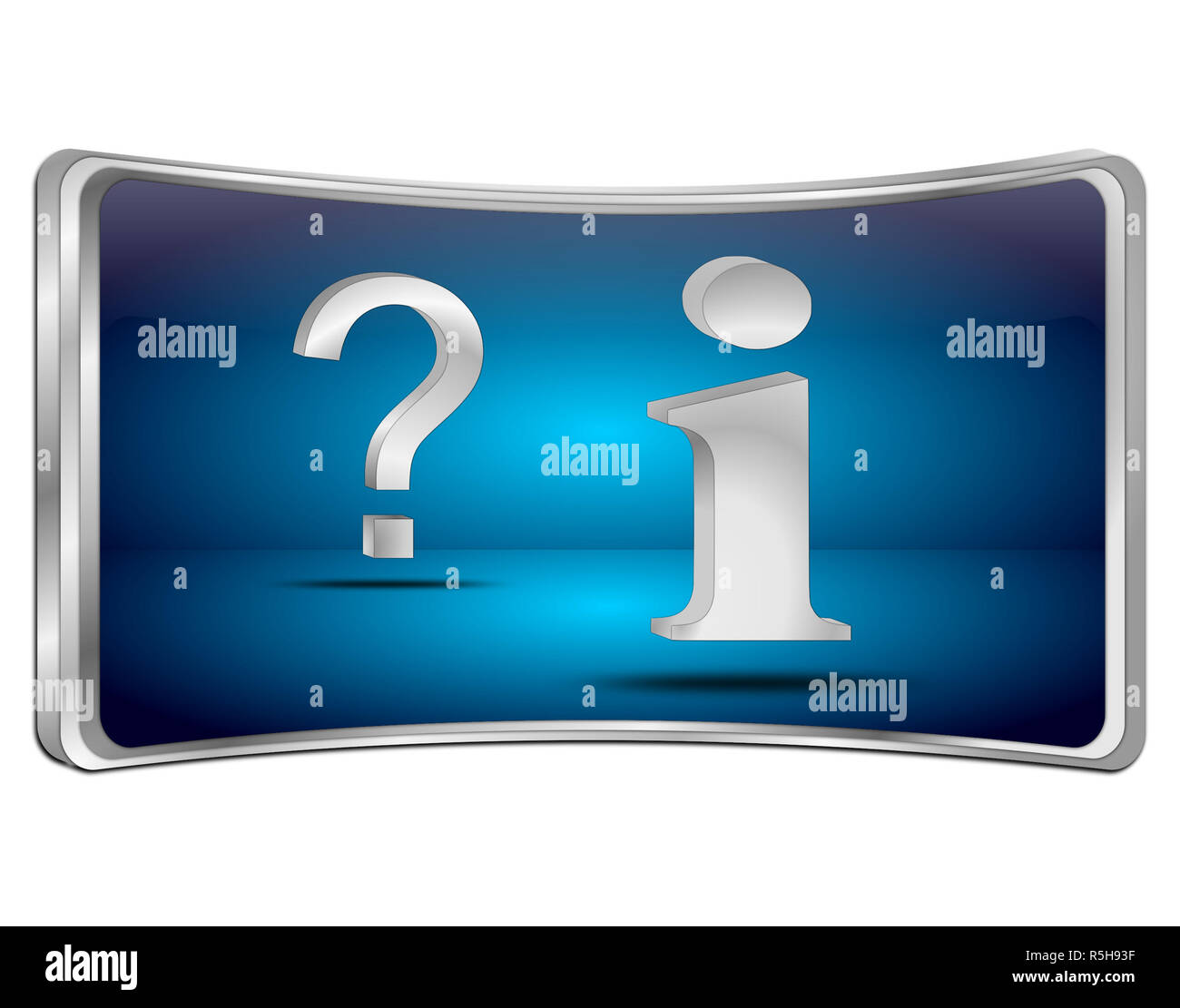 blue information and question button - 3D illustration Stock Photo - Alamy