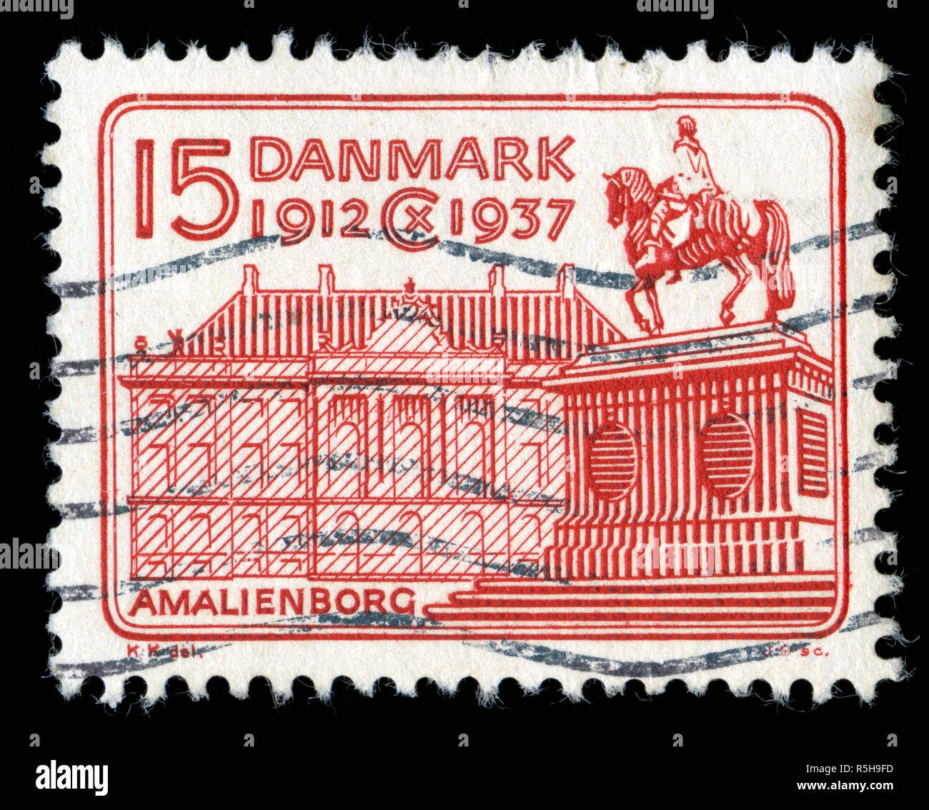Postage stamp from Denmark in the King Christian X- Jubilee series issued in 1937 Stock Photo