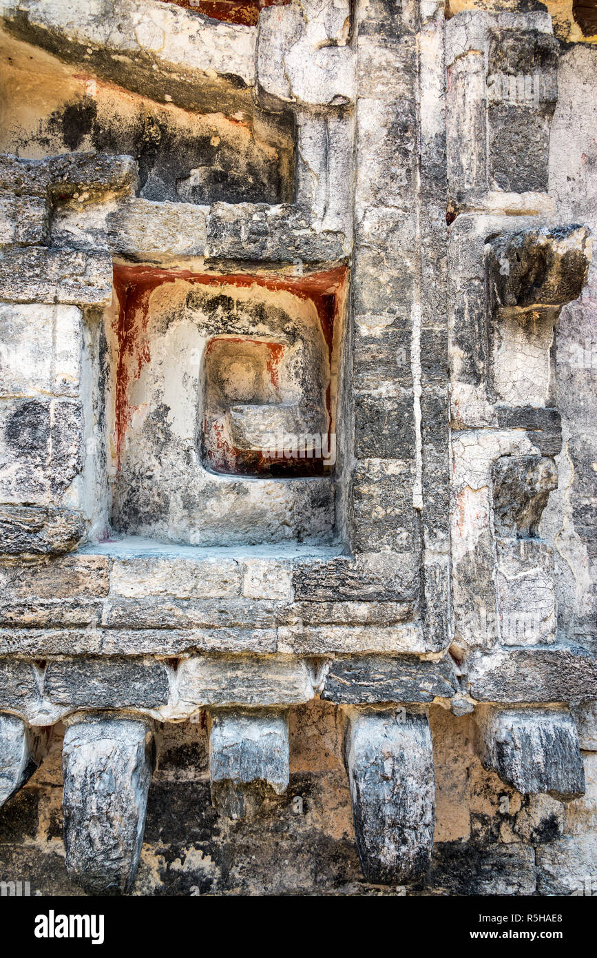 Details of Ruins in Chicanna, Mexico Stock Photo