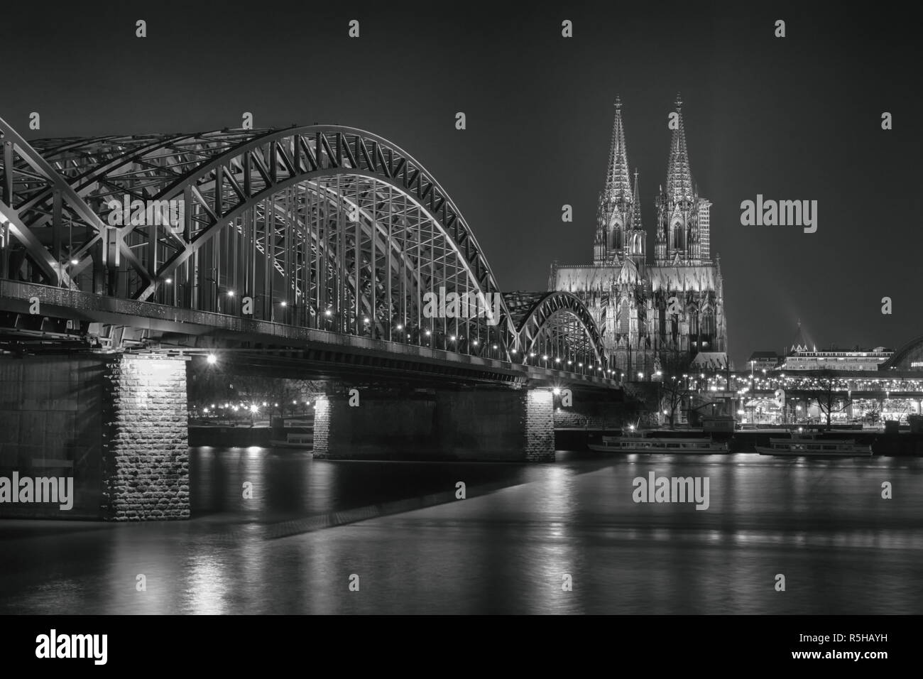 cologne cathedral with hohenzollern bridge Stock Photo
