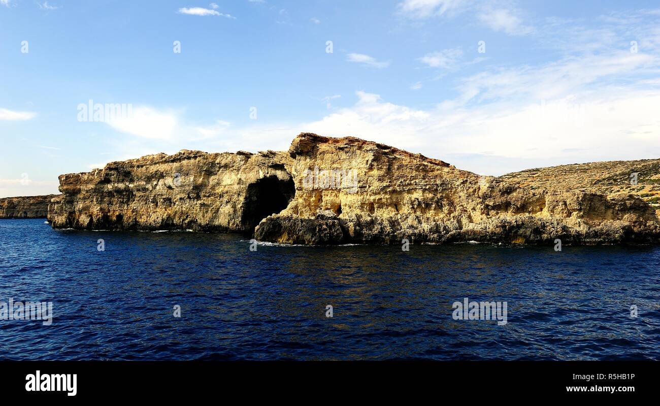 The cliffs and islands of Comino Stock Photo