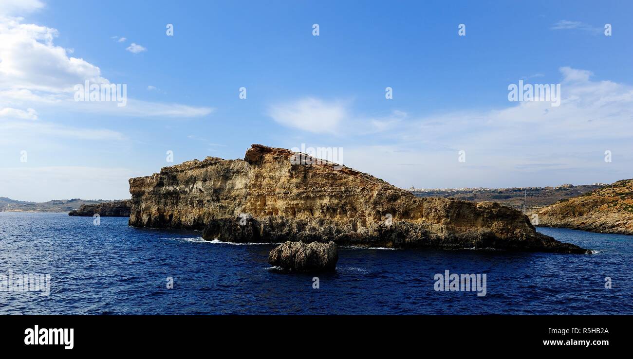 The cliffs and islands of Comino Stock Photo