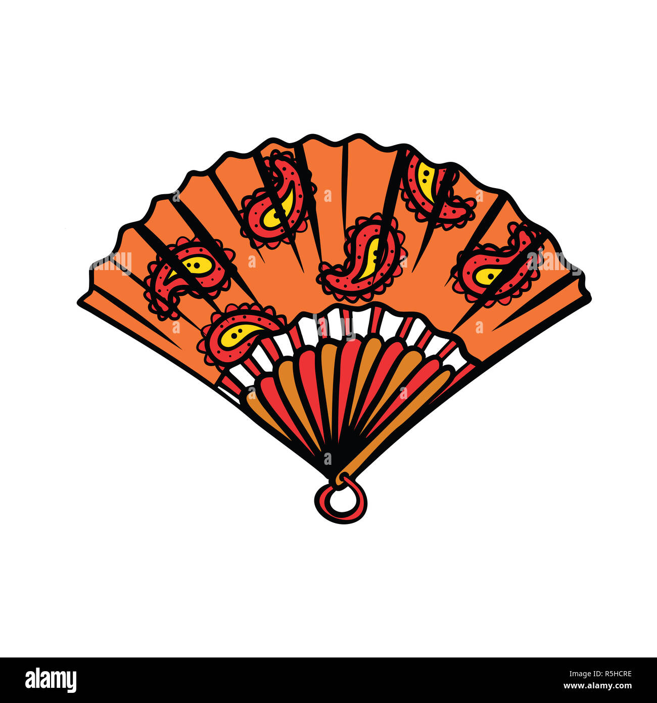 paper fan illustration isolated on white background Stock Photo Alamy