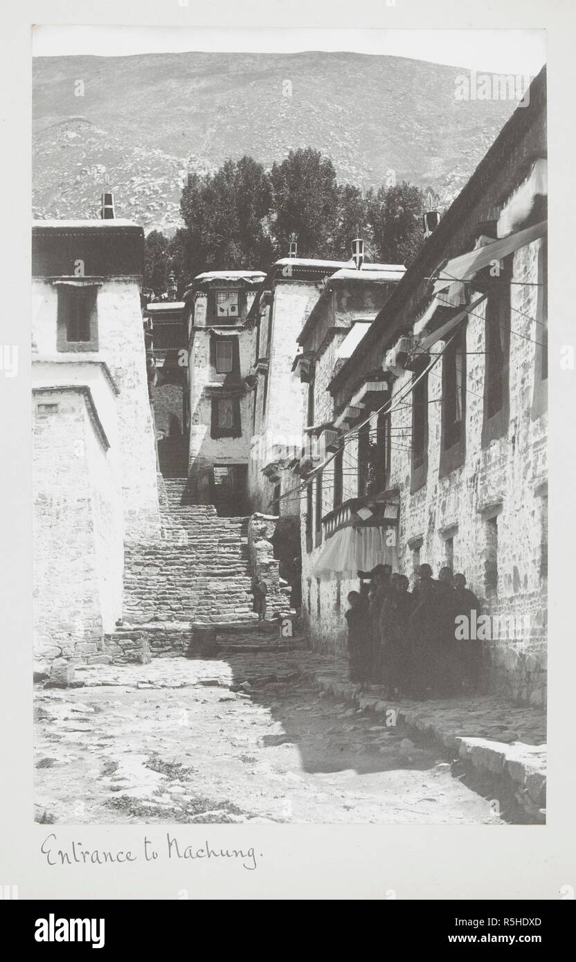 Entrance to Nachung. 'Tibet'. Curzon collection. c.Sep 1904. 89 prints 295x190mm to 200x1825 Platinum prints. Source: Photo 430/53.(54). Author: White, John Claude. Stock Photo