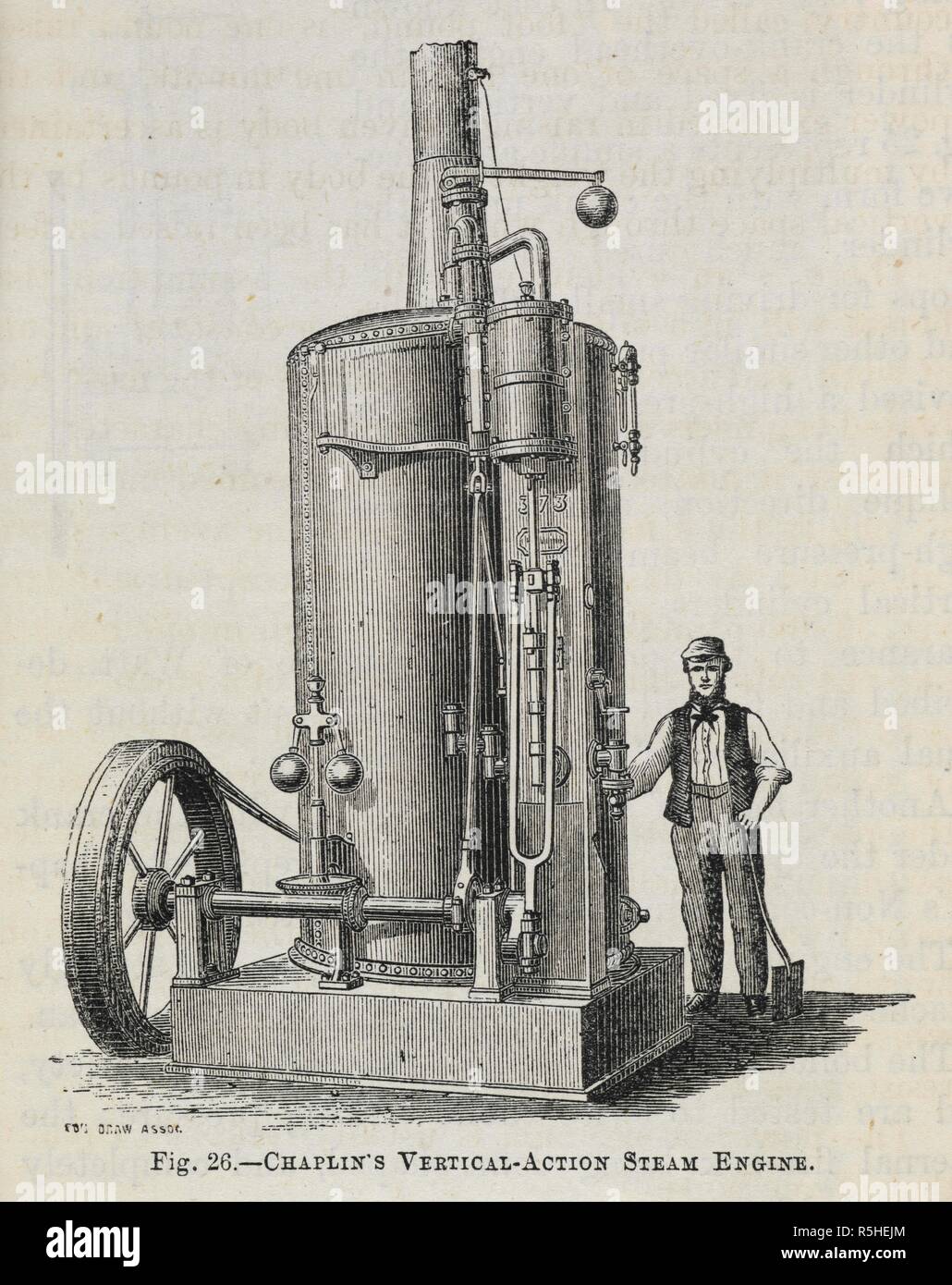 Illustration of a man standing with Chaplin's Vertical-Action Steam ...
