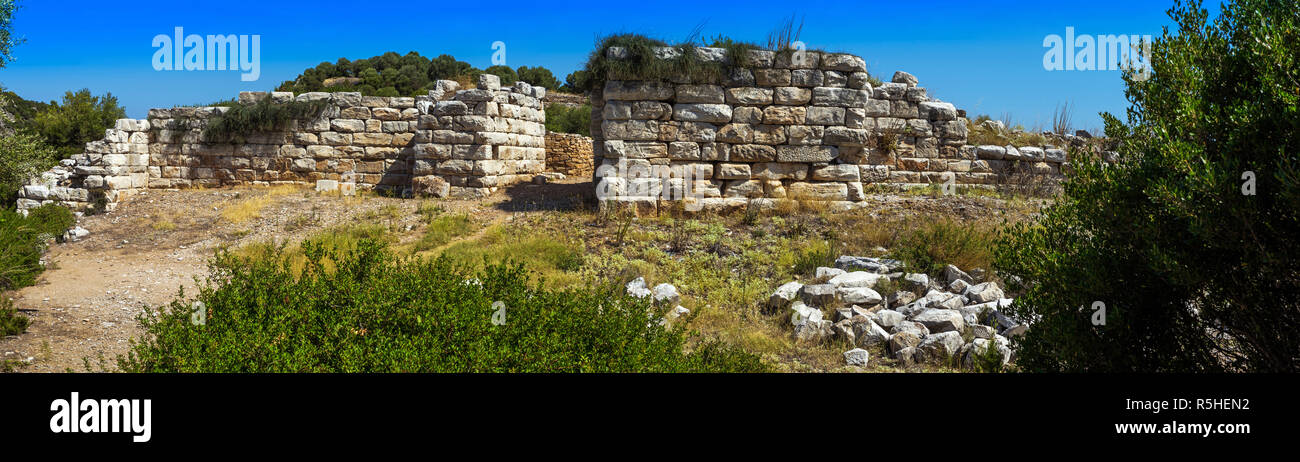 4th century B.C. Archaeological site of Rhamnus, Attica, Greece, Europe Stock Photo
