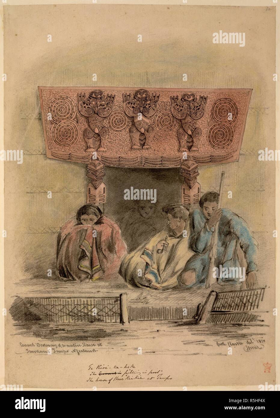 Carved Doorway New Zealand Drawings And Sketches In New