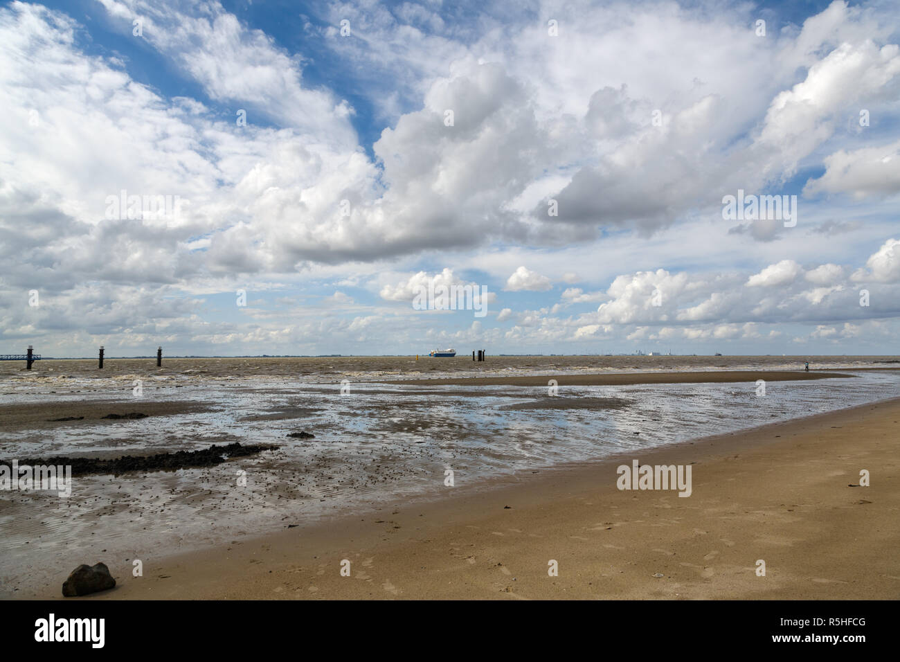 low tide on rysumer neck in east friesland Stock Photo - Alamy