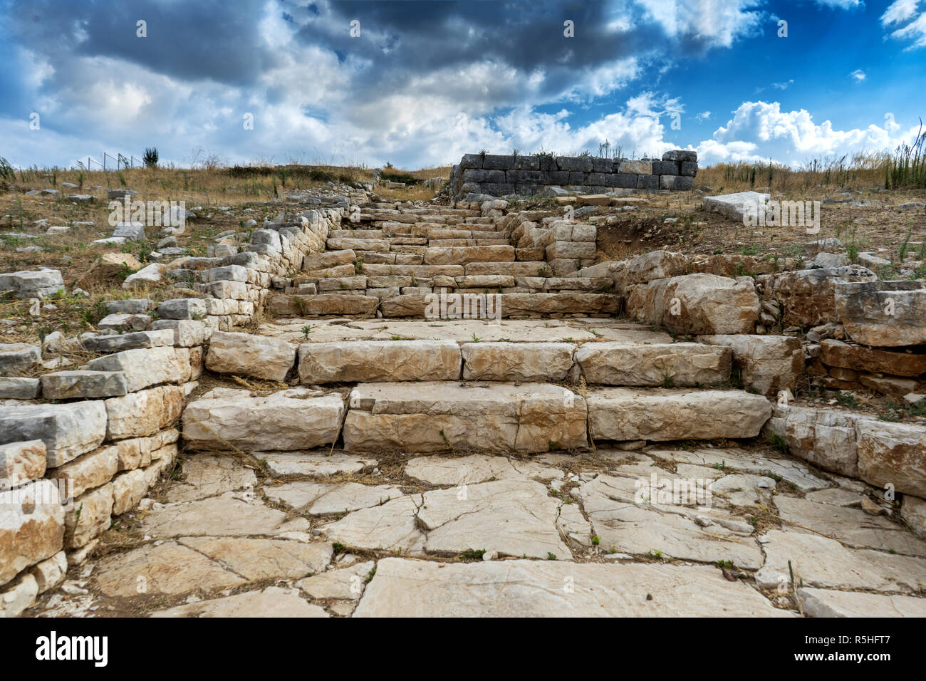 the ruins of ancient city Pleuron (Plevrona) in Greece Stock Photo