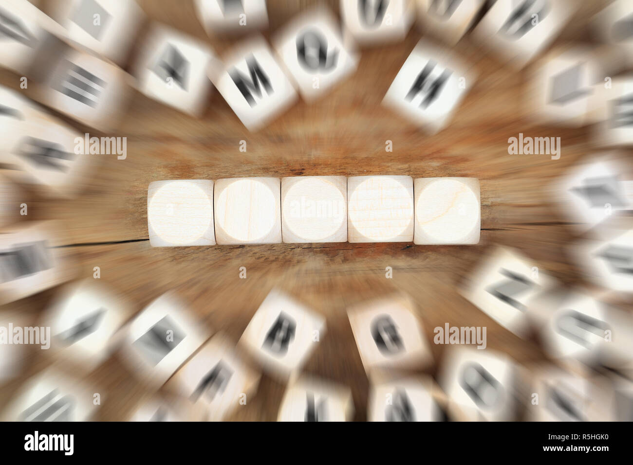 dice copy space copyspace for five letter or text business concept Stock Photo