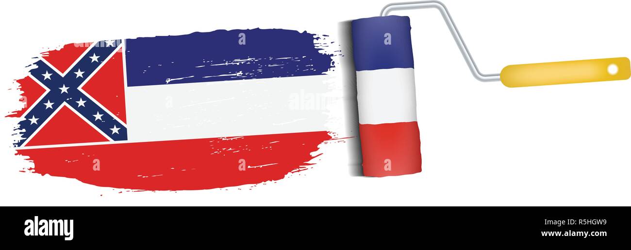 Brush Stroke With Mississippi National Flag Isolated On A White ...