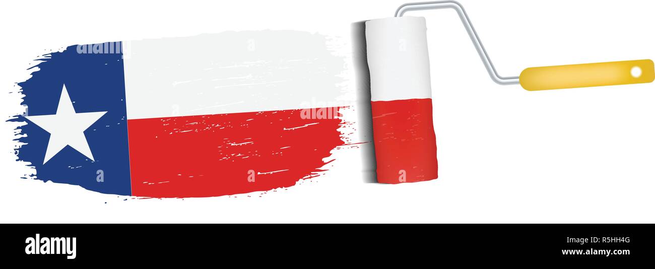 Brush Stroke With Texas National Flag Isolated On A White Background ...