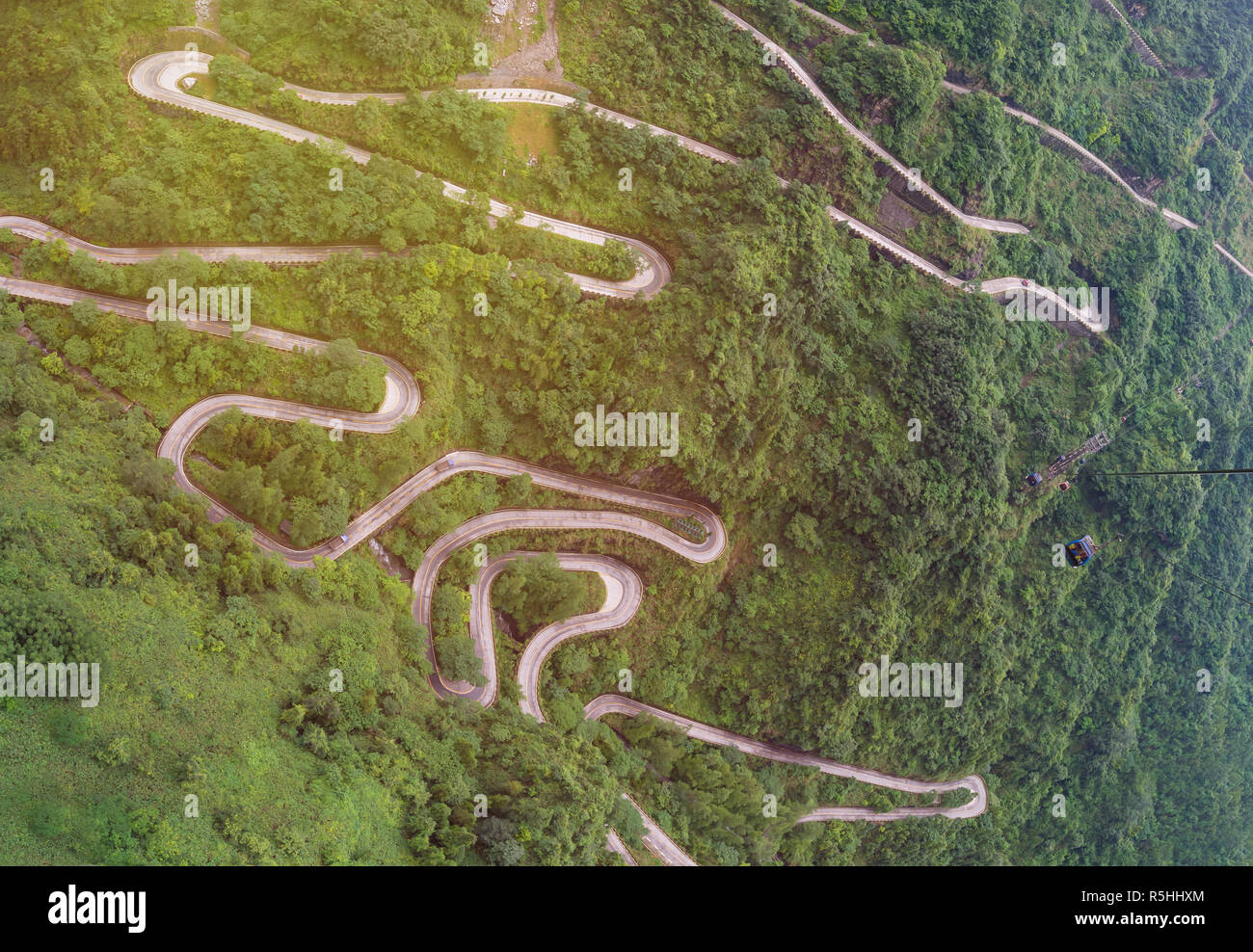 winding and curves road in Tianmen mountain national park