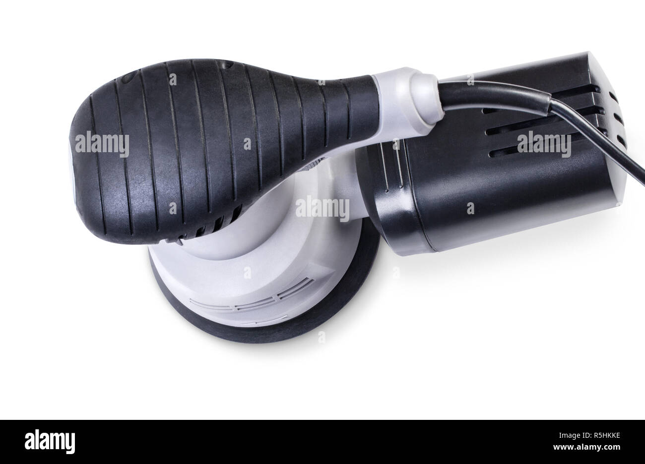 Electric manual circular gray grinder isolated on white background Stock Photo